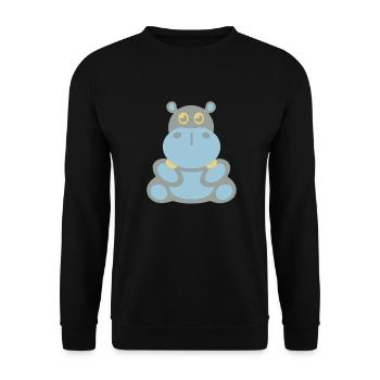 Hippopotame (hippopotame) - Sweat-shirt Unisexe - noir - Devant - Alina (178cm) & Michal (187cm)