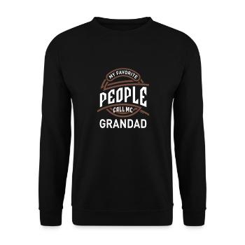 My Favorite People Call Me Grandad - Unisex Sweatshirt - black - Front - Alina (178cm) & Michal (187cm)