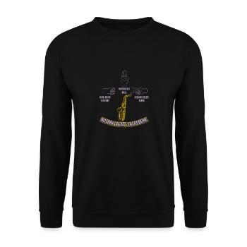 Scissors Stone Paper Saxophone Gift Saxophone - Unisex Sweatshirt - black - Front - Alina (178cm) & Michal (187cm)