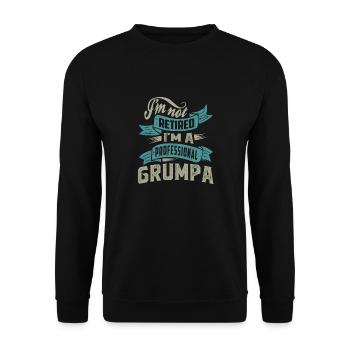 Professional Grumpa - Unisex Sweatshirt - black - Front - Alina (178cm) & Michal (187cm)