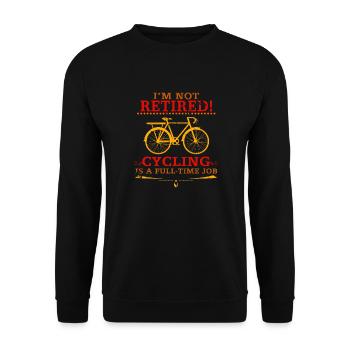 Fahrrad Rente Retired - Unisex Pullover - Schwarz - Vorne - Alina (178cm) & Michal (187cm)