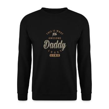 Awesome Daddy - Unisex Sweatshirt - black - Front - Alina (178cm) & Michal (187cm)