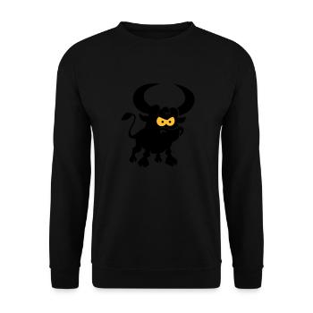 vl087b_stier_2c - Unisex Pullover - Schwarz - Vorne - Alina (178cm) & Michal (187cm)