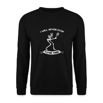 Tennisspieler - Unisex Pullover - Schwarz - Vorne - Alina (178cm) & Michal (187cm)