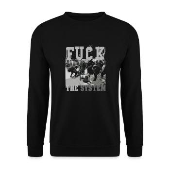 Fuck the System - Unisex Pullover - Schwarz - Vorne - Alina (178cm) & Michal (187cm)