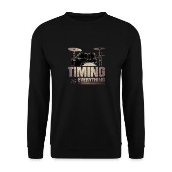 Timing is everything - Unisex Pullover - Schwarz - Vorne - Alina (178cm) & Michal (187cm)