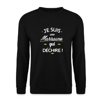 Un marraine qui déchire ! - Sweat-shirt Unisexe - noir - Devant - Alina (178cm) & Michal (187cm)