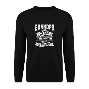Grand-père l'homme la légende - Sweat-shirt Unisexe - noir - Devant - Alina (178cm) & Michal (187cm)