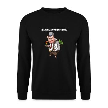 Capitaliste cochon argent capitalisme tirelire - Sweat-shirt Unisexe - noir - Devant - Alina (178cm) & Michal (187cm)