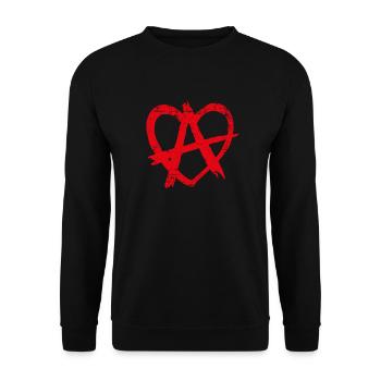 Anarchy Heart, Revolution, Punk, Red - Unisex Sweatshirt - black - Front - Alina (178cm) & Michal (187cm)