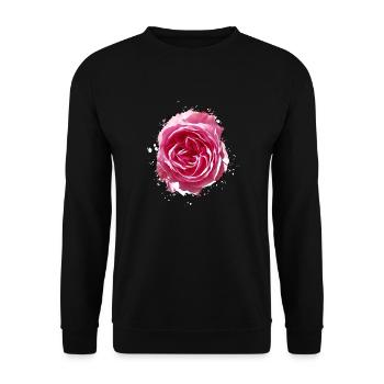 Flower / Flower / Rose - Unisex Sweatshirt - black - Front - Alina (178cm) & Michal (187cm)