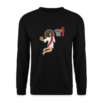 Jesus christ basket ball basket ball sport - Sweat-shirt Unisexe - noir - Devant - Alina (178cm) & Michal (187cm)