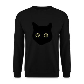 Katze, schwarze katze, katzenkopf - Unisex Pullover - Schwarz - Vorne - Alina (178cm) & Michal (187cm)