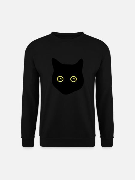 black cat, cat eyes - Unisex Sweatshirt - black