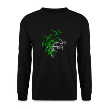 Bambus mit Schatten - Unisex Pullover - Schwarz - Vorne - Alina (178cm) & Michal (187cm)