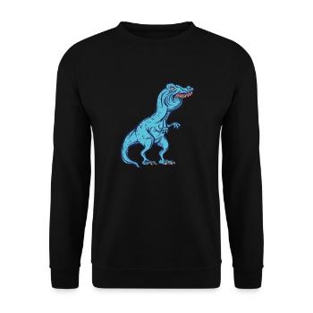 Tyrannosaurus Rex Overbite Rabbit Teeth Funny - Unisex Sweatshirt - black - Front - Alina (178cm) & Michal (187cm)