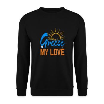Greece my Love, Greece my love - Unisex Sweatshirt - black - Front - Alina (178cm) & Michal (187cm)