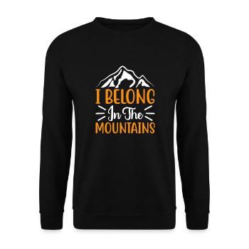 I belong in the Mountains Advanture Hiking Gift - Unisex Sweatshirt - black - Front - Alina (178cm) & Michal (187cm)