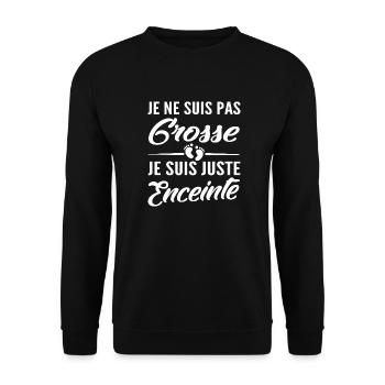 je ne suis pas grosse je suis juste enceinte - Sweat-shirt Unisexe - noir - Devant - Alina (178cm) & Michal (187cm)