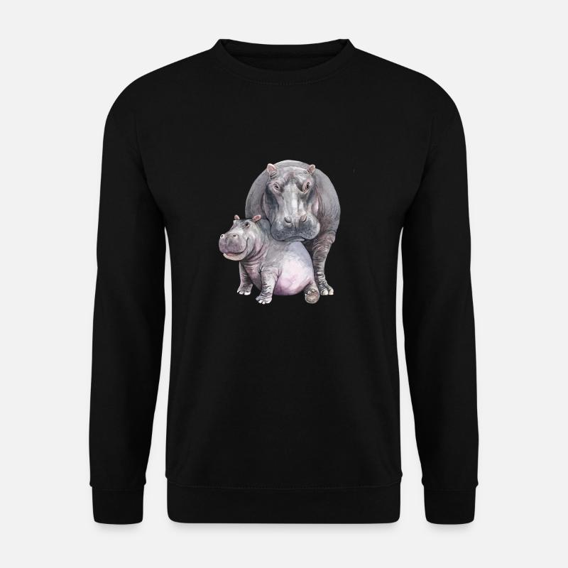 Hippos watercolor - Unisex Sweatshirt - black
