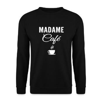 madame café - humour accro au café - Sweat-shirt Unisexe - noir - Devant - Alina (178cm) & Michal (187cm)