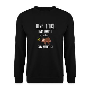 Home Office Bürohumor Homeoffice Quarantäne Team - Unisex Pullover - Schwarz - Vorne - Alina (178cm) & Michal (187cm)