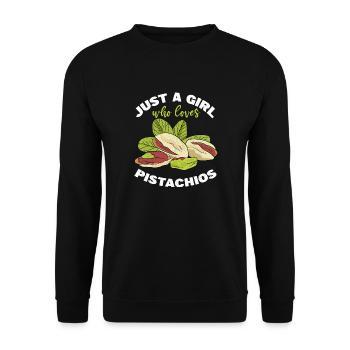 Just A Girl Who Loves Pistachios Funny Pistachio - Unisex Sweatshirt - black - Front - Alina (178cm) & Michal (187cm)