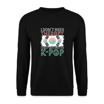 K-pop - Sweat-shirt Unisexe - noir - Devant - Alina (178cm) & Michal (187cm)