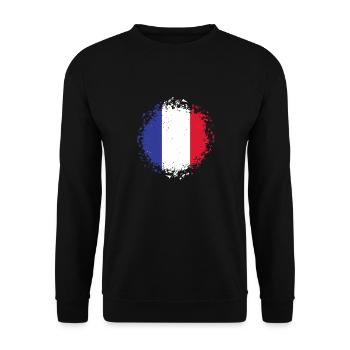Frankreich Flagge Trikolore Französische Fahne - Unisex Pullover - Schwarz - Vorne - Alina (178cm) & Michal (187cm)