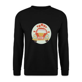 Auto der Liebe - Unisex Pullover - Schwarz - Vorne - Alina (178cm) & Michal (187cm)