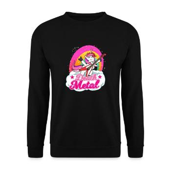 Death Metal Einhorn cadeau pour un metal musique - Sweat-shirt Unisexe - noir - Devant - Alina (178cm) & Michal (187cm)