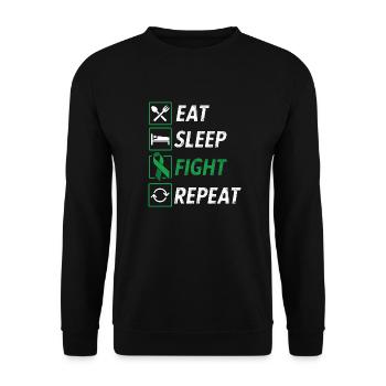 Mangez combat de sommeil répéter la paralysie cérébrale ruban vert - Sweat-shirt Unisexe - noir - Devant - Alina (178cm) & Michal (187cm)