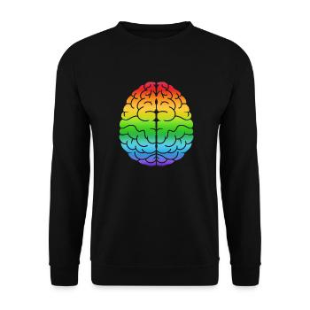 Rainbow Brain - célébrer la neurodiversité - Sweat-shirt Unisexe - noir - Devant - Alina (178cm) & Michal (187cm)