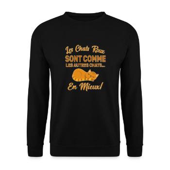 Chats Roux Sont Comme Les Autres Chats En Mieux - Sweat-shirt Unisexe - noir - Devant - Alina (178cm) & Michal (187cm)
