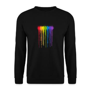 Rainbow Drips - Unisex Sweatshirt - black - Front - Alina (178cm) & Michal (187cm)