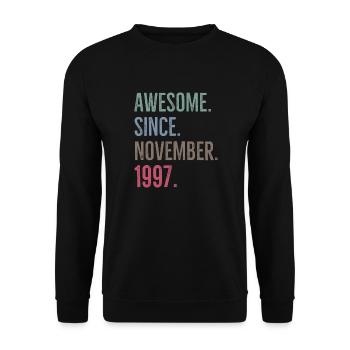 Awesome Since November 1997 - Unisex Sweatshirt - black - Front - Alina (178cm) & Michal (187cm)