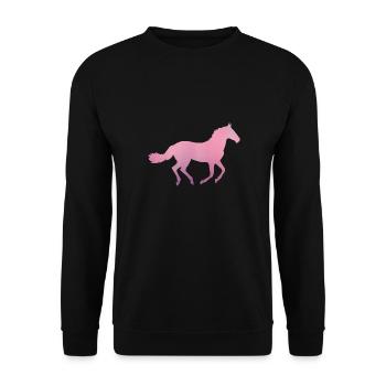 Running Pink Horse Riding Pony Horse Lovers - Unisex Sweatshirt - black - Front - Alina (178cm) & Michal (187cm)