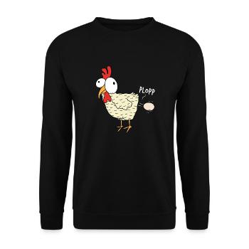 Funny Chicken Chicken Farmer Farmer - Unisex Sweatshirt - black - Front - Alina (178cm) & Michal (187cm)