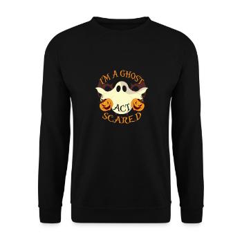 I'm A Ghost Act Scared - Unisex Sweatshirt - black - Front - Alina (178cm) & Michal (187cm)