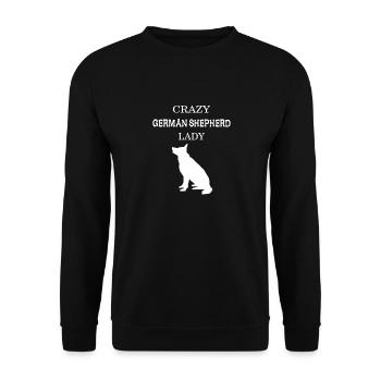 Crazy German Shepherd lady - Unisex Sweatshirt - black - Front - Alina (178cm) & Michal (187cm)