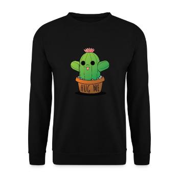 Drôle de cactus HUG ME - Sweat-shirt Unisexe - noir - Devant - Alina (178cm) & Michal (187cm)
