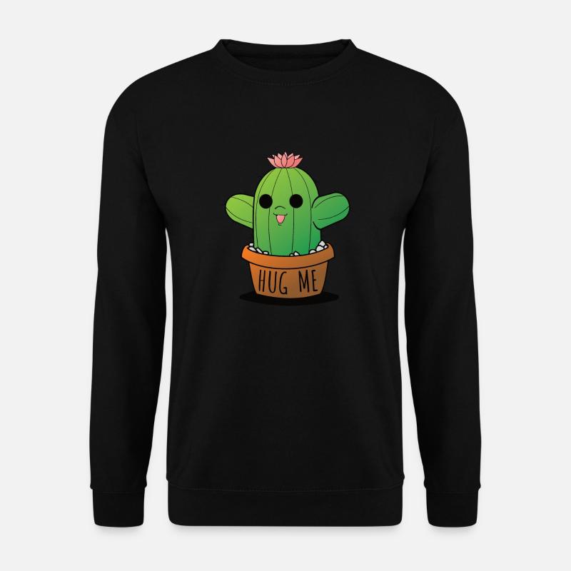 Funny cactus HUG ME - Unisex Sweatshirt - black