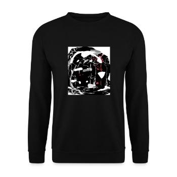 Abstract Sketch Enchanted Forest - Unisex Sweatshirt - black - Front - Alina (178cm) & Michal (187cm)