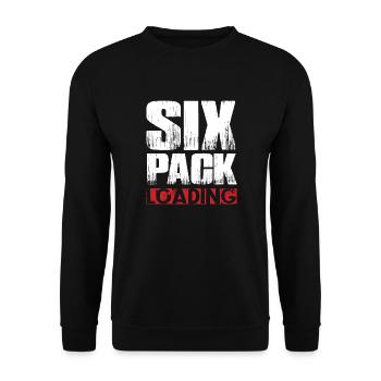 Six Pack Loading Dunkel coole shirts ch / at - Unisex Pullover - Schwarz - Vorne - Alina (178cm) & Michal (187cm)