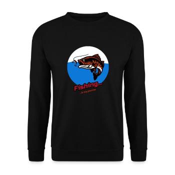 Fishing...is my passion - Unisex Pullover - Schwarz - Vorne - Alina (178cm) & Michal (187cm)
