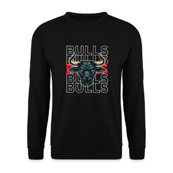BullsBullsBulls - Unisex Pullover - Schwarz - Vorne - Alina (178cm) & Michal (187cm)