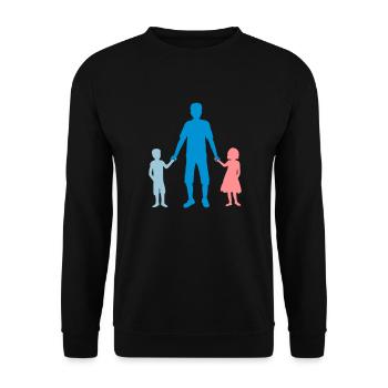 2 Children Papa Family - Unisex Sweatshirt - black - Front - Alina (178cm) & Michal (187cm)