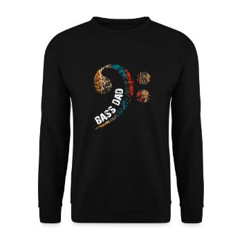 Papa spielt Bass Papa ist Bassist - Unisex Pullover - Schwarz - Vorne - Alina (178cm) & Michal (187cm)
