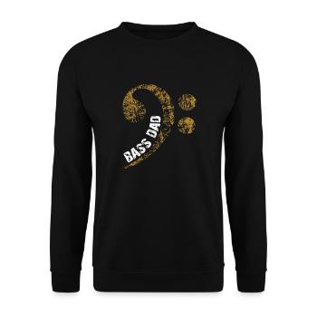 Papa spielt Bass Papa ist Bassist - Unisex Pullover - Schwarz - Vorne - Alina (178cm) & Michal (187cm)