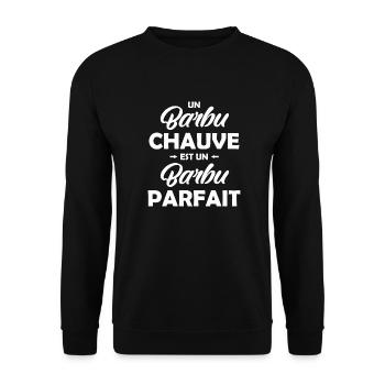 barbu chauve - barbu parfait - Sweat-shirt Unisexe - noir - Devant - Alina (178cm) & Michal (187cm)